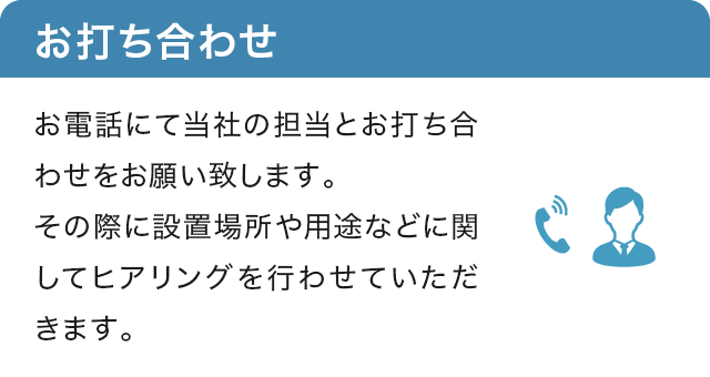 2.お打ち合わせ 当社担当とのお電話でのお打ち合わせ