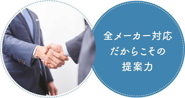 全メーカー対応だからこその提案力